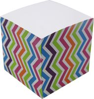 4A Memo Cube,3 1/4 Inches,Wave Patterned Printed On The Four Sides, About 650 Sheets/Cube,1 Cube/Pack,4A MC 434