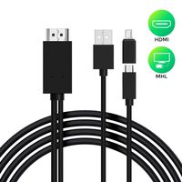 Micro USB to HDMI Cable 6 Feet, MHL to HDMI Adapter 1080P HD HDTV Mirroring &Charging Cable, Digital AV Video Adapter for All Android Smartphones to TV/Projector/Monitor