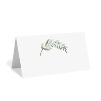 Bliss Collections Greenery Place Cards for Wedding or Party, Seating Place Cards for Tables, Scored for Easy Folding, 50 Pack, 2 x 3.5 Inches