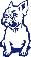 hBARSCI French Bulldog Vinyl Decal - 5 Inches - for Cars, Trucks, Windows, Laptops, Tablets, Outdoor-Grade 2.5mil Thick Vinyl - Cobalt Blue
