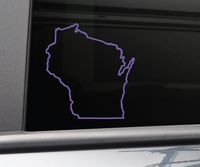 Nashville Decals Wisconsin Vinyl Decal Laptop Car Truck Bumper Window Sticker, 5.5" x 5.25", Purple