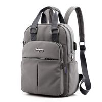 Backpack Purse For Women Men with USB Charging Port Laptop Rucksack Travel Shoulder Bag (Grey)