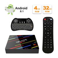 TV Box Android 8.1 QPLOVE H96 Max+ Smart Android TV Box 4GB 32GB with Backlight Keyboard RK3328 64Bits CPU Support 2.4G Wifi/100M LAN/3D/KD18.0/USB3.0 /H265 4K Android Box