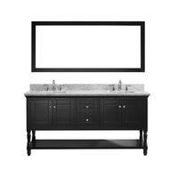 Virtu USA MS-3132-WMRO-WH Julianna 32" Single Bathroom Vanity in White with Marble Top and Round Sink and Mirror 32 inches