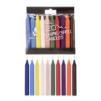 Mega Candles 20 pcs Unscented Assorted Colors Mini Taper Candle, 4 Inch Tall x 1/2 Inch Diameter, Great for Casting Chimes, Rituals, Spells, Vigil, Witchcraft, Wiccan Supplies, Wax Play & More