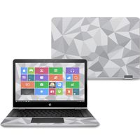 Mightyskins Skin Compatible with Hp Pavilion X360 14" (2017) - Gray Polygon | Protective, Durable, and Unique Vinyl Decal Wrap Cover | Easy to Apply, Remove, and Change Styles | Made in The USA
