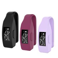 [3 Pack] Seltureone Solid Color Silicone Clips with Steel Sheet Compatible for Fitbit Inspire/Fitbit Inspire HR/Fitbit Ace 2 Fitness Tracker, Fitbit Inspire Accessory Clip-[Black+Lavender+Wine Red ]