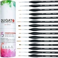 Detail Paint Brush Set, 15pcs Fine Miniature Paint Brushes Kit with Ergonomic Triangular Handle, Holder and Travel Bag, Perfect for Acrylic, Oil, Watercolor, Art, Scale, Model, Face, Paint by Numbers
