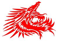 UR Impressions Red Tribal Dragon Head Decal Vinyl Sticker Graphics Car Truck SUV Van Wall Window Laptop|RED|7.5 X 5.4 Inch|URI407-R