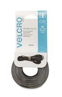 Velcro 94257 4 Pack 15in. x 1/2in. One Wrap Thin Ties, Black and Gray