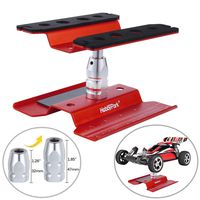 RC Car Work Stand Repair Workstation Aluminum Alloy Hobby Tools for 1/10 1/12 1/16 1/18 Truck Buggy On Road Touring Drift (Red)
