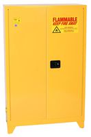Eagle 4510LEGS Tower Safety Cabinet for Flammable Liquids, 2 Door Self Close, 45 gallon, 69"Height, 43"Width, 18"Depth, Steel, Yellow