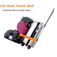 Kids Car Seat Travel Belt Luggage Strap to Convert CarSeat and Carry-on Luggage Suitcase into an Airport Car Seat Stroller & Carrier(Orange)