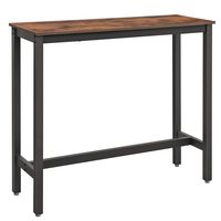 VASAGLE ALINRU Bar Table Narrow, Rectangular Bar Table, Kitchen Table, Pub Dining High Table, Sturdy Metal Frame, 47.2 x 15.7 x 39.4 Inches, Easy Assembly, Industrial Design, Rustic Brown ULBT12X