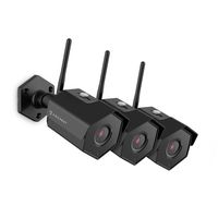 3 Pack Amcrest ProHD Outdoor 4-Megapixel (2688 x 1520P) WiFi Wireless IP Security Bullet Camera - IP67 Weatherproof, 4MP (1080P/1520P), IP4M-1026B (Black)