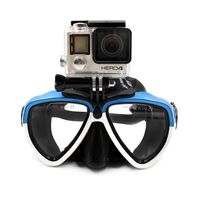 TELESIN Swimming Goggles Diving Mask Scuba Snorkel Glasses for GoPro Hero 7/6/5/4/3/3+/2/1 Session 4/5 Fusion 360 4K DJI Osmo Action Cameras (Blue&White)