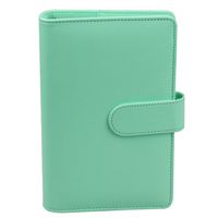 A6 PU Leather Notebook Binder,Refillable 6 Round Ring Binder Cover for A6 Filler Paper,Macaron Notebook Personal Planner Binder with Magnetic Buckle,Robin's Egg Blue