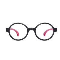 Kids Blue Light Blocking Glasses Children Round Anti Eyestrain Eyewear for Computer, Phones, TV, Video Gaming Boys Girls Black Frame Red Temple