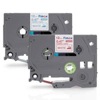 Fimax Compatible Fabric Iron-on Tape Replacement for TZe-FA3 TZe-FA3R for Brother P-Touch Label Maker, 1/2 inch Blue/Red on White Fabric Cloth Labels, 12mm x 3m, 2-Pack