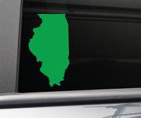 Nashville Decals Illinois Vinyl Decal Laptop Car Truck Bumper Window Sticker, 6.5" x 3.5", Lime Green