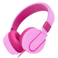 Elecder i36 Kids Headphones Children Girls Boys Teens Foldable Adjustable On Ear Headphones 3.5mm Jack Compatible iPad Cellphones Computer Kindle MP3/4 Airplane School Tablet Pink/Rose