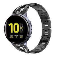 YOFUNTLE Compatible for Samsung Galaxy Watch Active 2 (40mm/44mm) Bands,Women Jewelry Metal Crystal Bracelet Strap Wristband Replacement for Samsung Galaxy Watch Active/Galaxy Watch 42mm (Black)