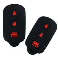 Coolbestda 2Pcs Rubber 3buttons Smart Key Fob Protector Remote Skin Cover Case Keyless Jacket for Toyota 2003-2007 Sequoia 1999-2009 4-Runner Panic HYQ12BBX Black