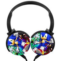 Portable Headset Sonic The Hedg-ehog Stereo Headphones Wired Soft Over-Ear Earphones
