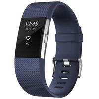 SKYLET for Fitbit Charge 2 Bands, Replacement Bands for Fitbit Charge 2 Bracelet Solid Colors with Secure Watch Clasp (No Tracker) [Large, Dark Blue]