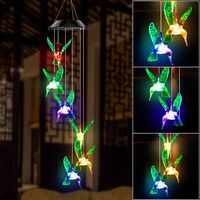 Solar Hummingbird Wind Chime Outdoor Indoor, 2 Pack Color Changing Led Solar Power Wind Chime Light, Colorful Decorative Mobile Hanging Wind Chime Personalized for Home, Patio, Garden, Yad, Porch