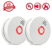 Smoke Detector Fire Alarm, 2 Packs Photoelectric Smoke Detectors with UL Listed, 9V Battery Operated Smoke Detector (9V Battery Included), 10 Years Life Time, Fire Safety for Home, Hotel, School etc