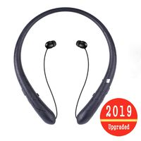 Bluetooth Headphones, Wireless Headset Retractable Earbuds Neckband Sports Sweatproof Earphones with Mic by ZSW Tech (2019 Upgraded Version, 15 Hours Play Time) (Black1)