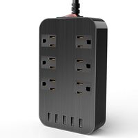 UL Approval 1700J Surge Protector Power Strip with USB Aluminum Charging Station 6ft Extension Cord 6 Outlet Fire Proof Plug Board 110-240V for iPhone iPads TV Travel Home Office Desk Black SUPERDANNY