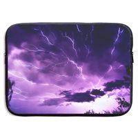 Jingclor Business Briefcase Sleeve Purple Lightning Art Illustration Portable Laptop Protective Bag for MacBook Pro/MacBook Air/Asus/Dell