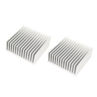 uxcell a14041100ux0547 Aluminum Chipset Heatsink Heat Diffuse Dissipation Cooling Fin 50 mm x 50 mm x 20 mm Silver Tone Pack of 2