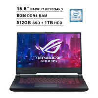 2019 Asus ROG G531GT 15.6 Inch FHD Gaming Laptop (9th Gen Intel 6-Core i7-9750H up to 4.50 GHz, 8GB DDR4 RAM, 512GB SSD + 1TB HDD, NVIDIA GeForce GTX 1650, RGB Backlit Keyboard, Windows 10) (Black)