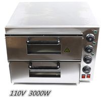 HYYKJ Pizza Oven Doublle Layer 110V 3000W Stainless Steel Electric Countertop Pizza Snack Oven Pizza Maker Baker Counter Top for Commercial Kitchen Use Temperature Control Up To 350℃