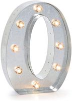 Darice Silver Metal Marquee Letter - O - 9.87" Tall, Galvanized Silver Finish