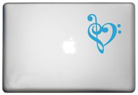 Music Heart Symbol Design MacBook Vinyl Decal is a Music Heart MacBook Pro Air Vinyl Decor Decal. Laptop Sizes 11, 12, 13 and 15 inch ICE Blue