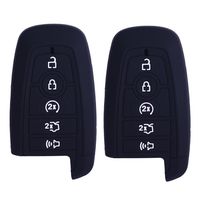 2Pcs XUHANG Sillicone key fob Skin key Cover Remote Case Protector Shell for 2017 2018 2019 2020 Ford Fusion Explorer Escape Edge F250 F350 F450 F550 Smart Remote black