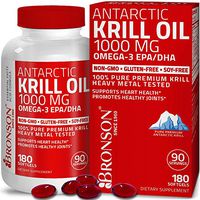 Bronson Antarctic Krill Oil 1000 mg with Omega-3s EPA, DHA, Astaxanthin and Phospholipids 180 Softgels (90 Servings)