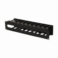 NavePoint High Density 2U Steel 19 Inch Rack Cable Manager Plastic Snap Hinge Fastened Cover