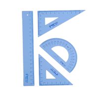 Cinhent 4 Pieces Math Geometry Tool Plastic Clear Ruler Sets, Protractor, Triangle, Geometric Drawing Boutique Standard Set of Student Office Four-Piece Ruler Ruler