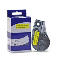High Adhesion Vinyl Label Tape M21-750-595-YL - Black on Yellow Vinyl Film - Compatible with BMP21-PLUS, IDPAL, and LABPAL Label Printers - 21' Length 0.75" Width