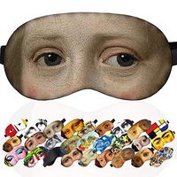 Sleep Mask Masterpieses for Women - 100% Soft Cotton - Comfortable Eye Sleeping Mask Night Cover Blindfold for Travel Airplane (Girl Dressed in Blue, Plastic Pack)