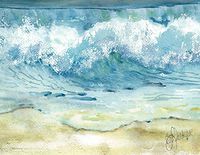 Ocean Waves Beach Note Card Assortment: 6 Artistic All Occasion Watercolor Cards, with Envelopes