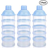 Accmor Baby Milk Powder Formula Dispenser, Non-Spill Smart Stackable Baby Feeding Travel Storage Container, BPA Free, 5 Compartments,3 Pack