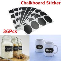 36Pcs Chalk Pen Chalkboard Sticker Labels Vinyl Kitchen Jar Decor Decals 5CM X 3.5CM