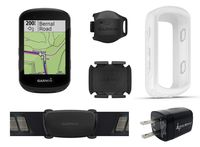 Garmin Edge 530 GPS Cycling Computer with included original Garmin Silicone Case and Wearable4U Wall Charging Adapter Bundle