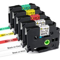 Compatible P-Touch Label Tape 12mm TZe Tape Brother TZe-231 TZe-131 TZe-431 TZe-631 TZe-731 Label Maker Tape for Brother P-Touch Cube PT-P300BT PT-D210 PT-H110 (5 Pack) 0.47 Inch x 26.2 Ft